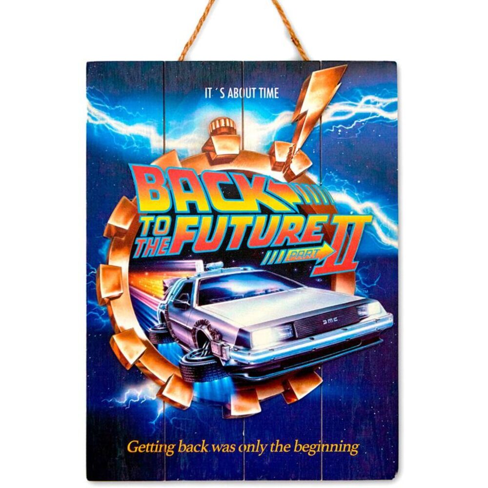 Back to the Future II - Woodart 3D - Flying Delorean 12"x16" Hanging Sign